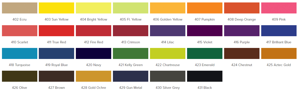 Barwniki do bawełny tkanin naturalnych iDye karta kolorów